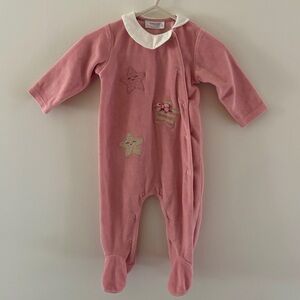 Mayoral Pink Footed Star Appliqué One-Piece 2-4m